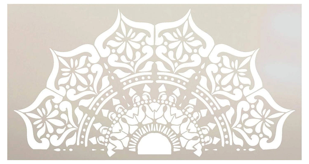 Mandala Half Design Stencil Reusable Mylar Template 22" x 12" U655