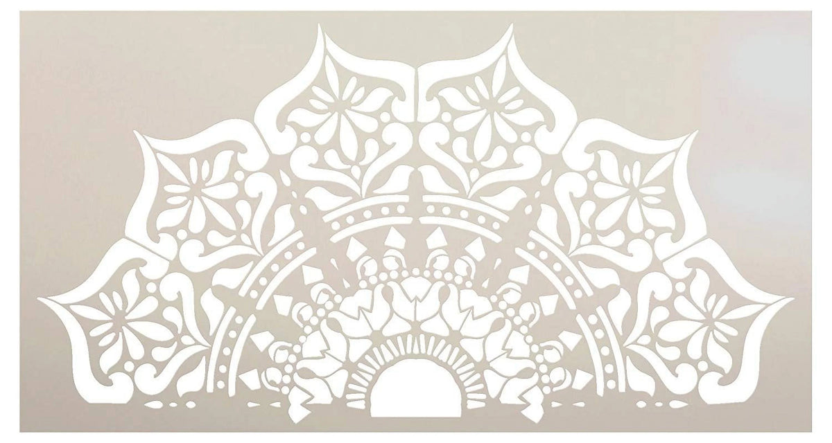 Mandala Half Design Stencil Reusable Mylar Template 22" x 12" U655