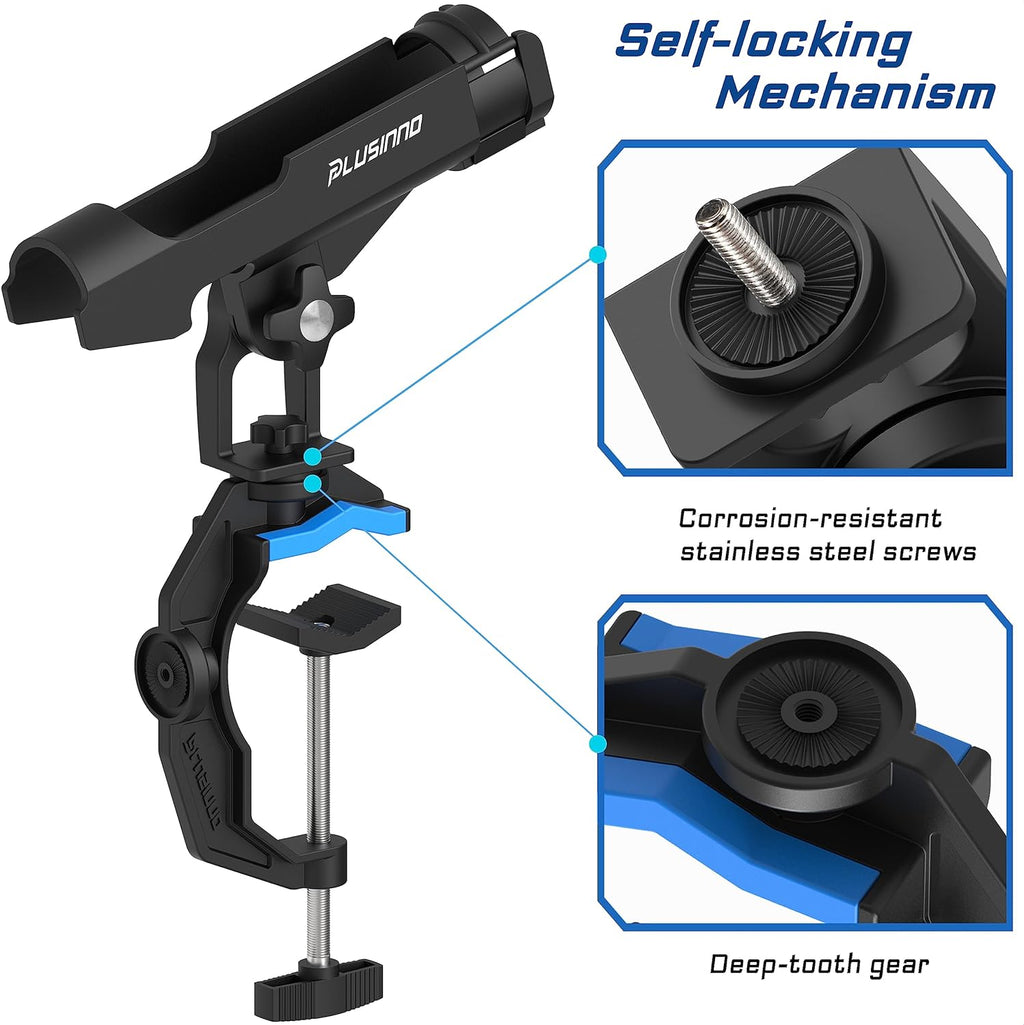 Fishing Rod Holder for Boat, Dual V-shaped Design, 360 Degree Adjustable R2406