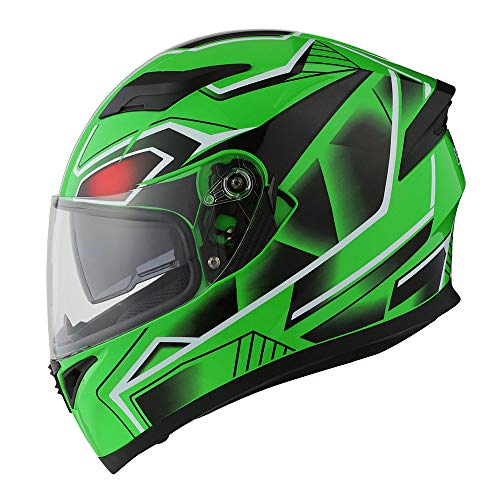 Full Face Dual Visor Motorcycle Helmet with Bluetooth Headset E729416