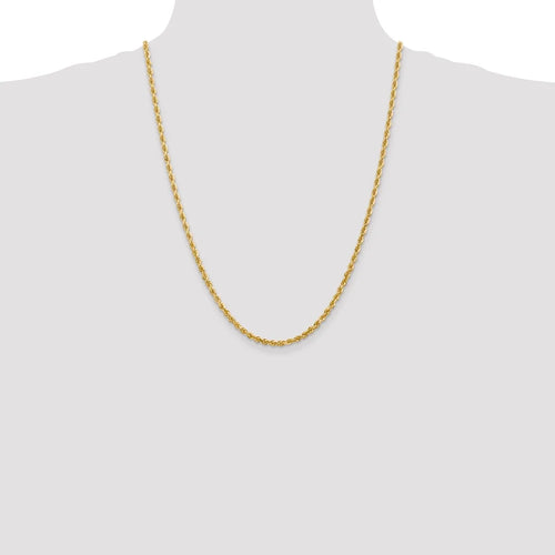 14kt Yellow Gold Diamond Cut Rope Chain 24 inch Lobster Clasp X198324