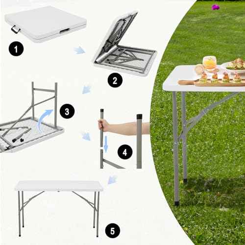 White Plastic Folding Table X1891