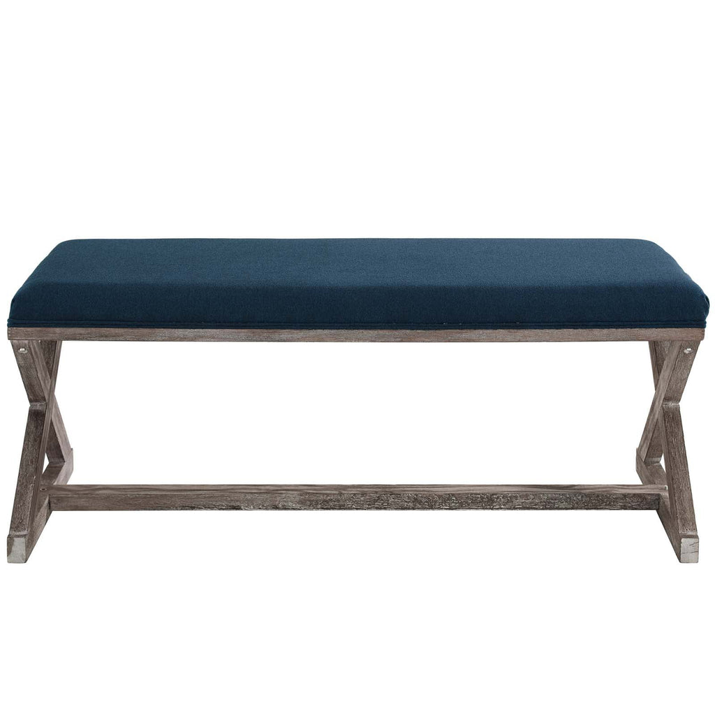 Vintage French Upholstered Fabric Bench S71854