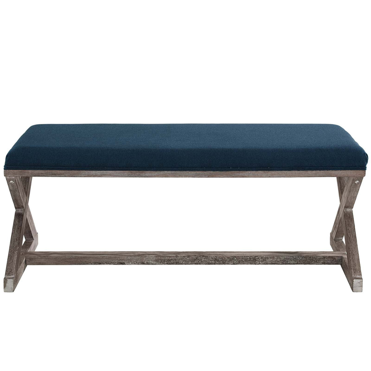 Vintage French Upholstered Fabric Bench S71854