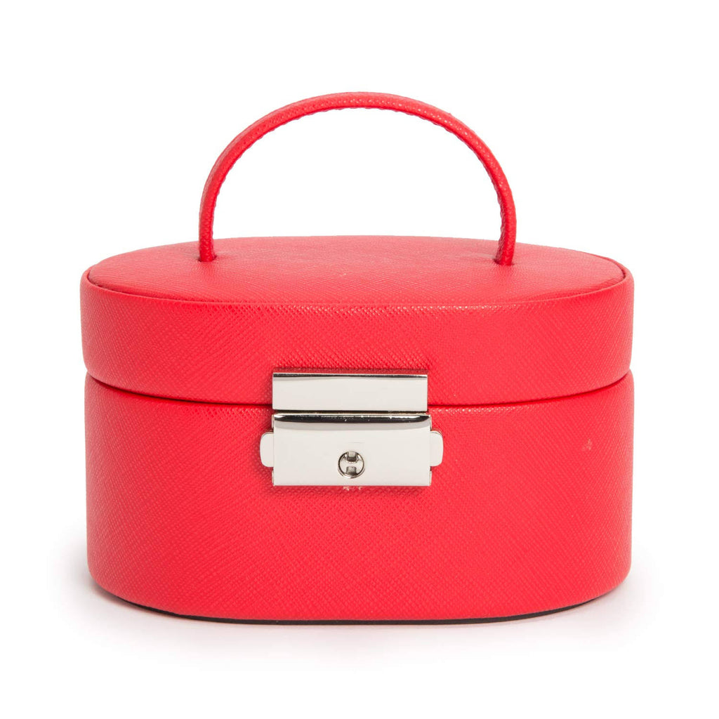 Red Saffiano Mini Oval Box I777