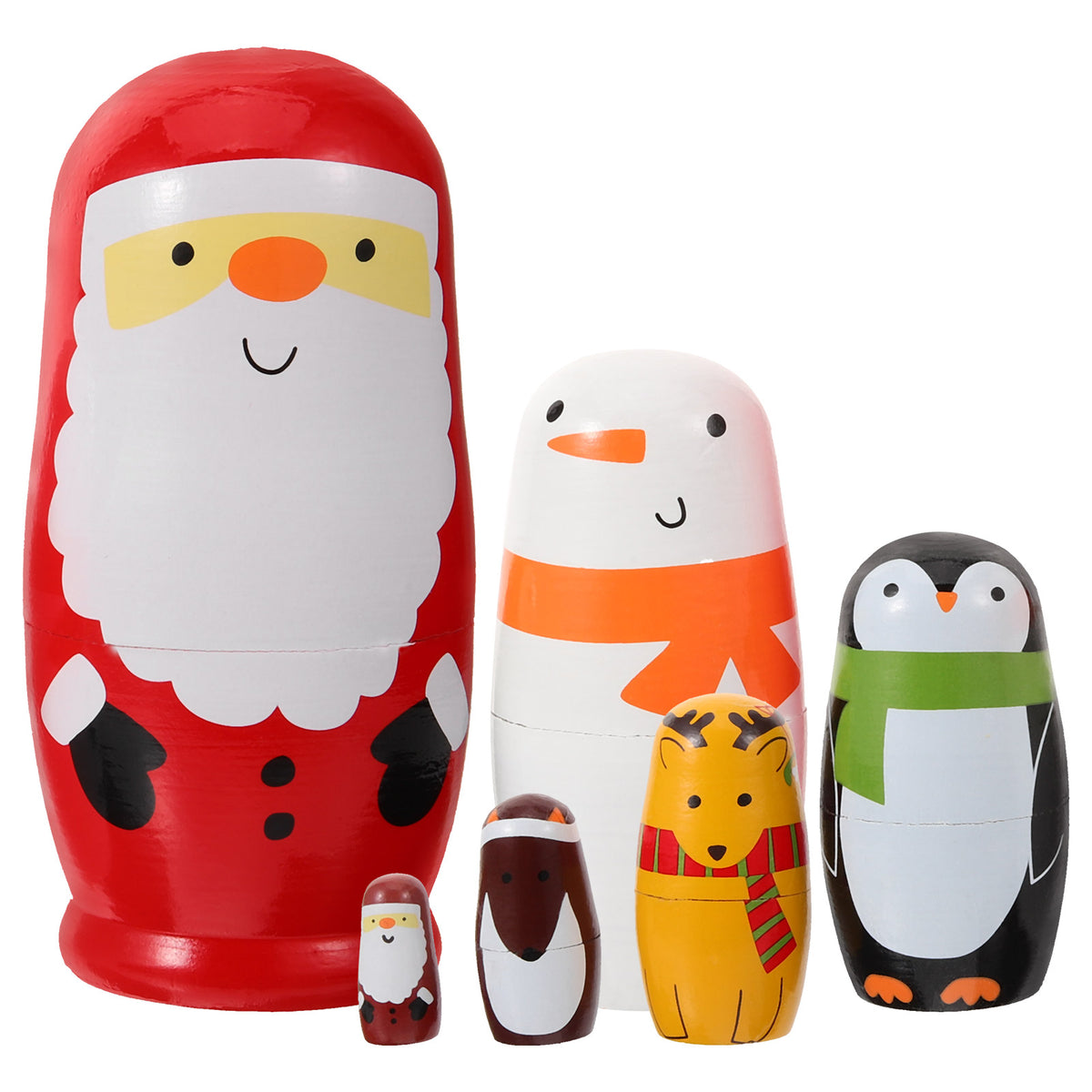 6pcs Handmade Wooden Matryoshka Dolls D67493