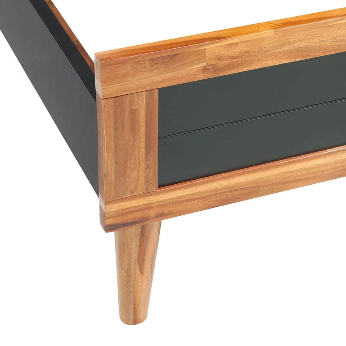 Black Solid Acacia Wood Bed Frame J68167