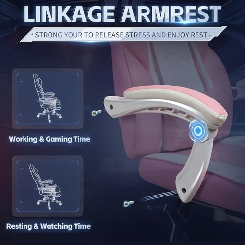 Blue Ergonomic Gaming Chair with Footrest V370584