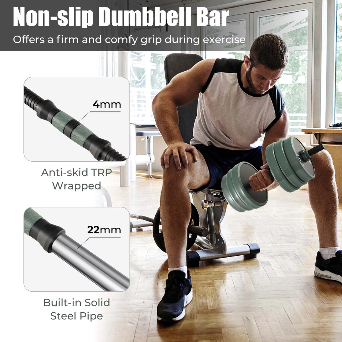 4 in 1 Adjustable Dumbbell Set 92lbs Q234766