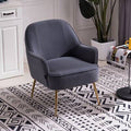 Gray Velvet Armchair V7657