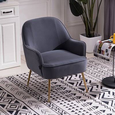 Gray Velvet Armchair V7657