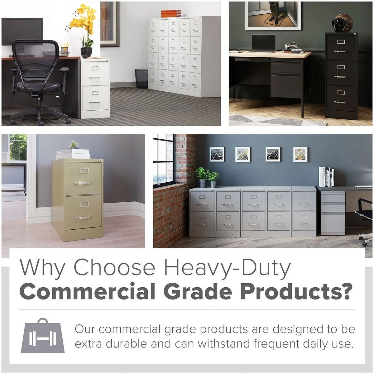 25" 4-Drawer Metal Vertical File Cabinet in Gray H409