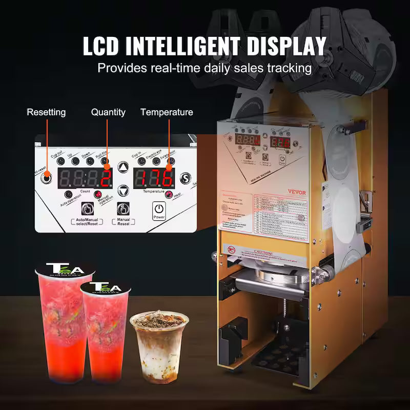 500-650 Cups Automatic Cup Vacuum Sealer with LCD Panel K401454