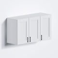 White Laundry Room Cabinets and Storage with 4 Doors and Adjustable Shelf O104516