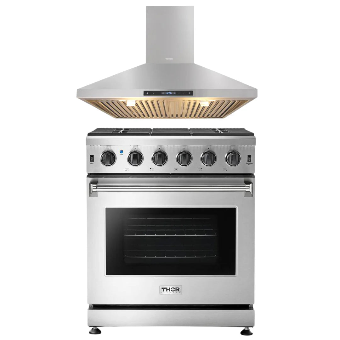 30 Gas Range and Range Hood Q242