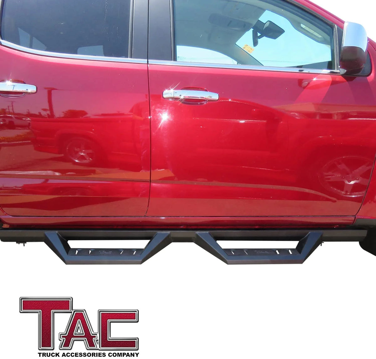 Sidewinder Running Boards for Chevy Colorado GMC Canyon Crew Cab 4" Drop Side Steps Nerf Bars Rock Slider Pickup Truck Fine Texture Black Off-Road Accessories (2pcs) O30486