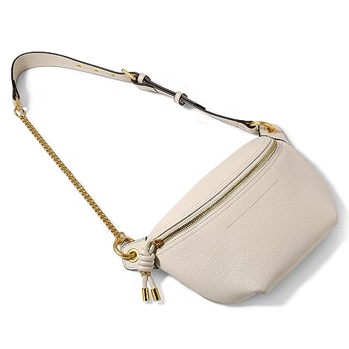 Genuine Leather Waist Packs with Chain Straps Y538941