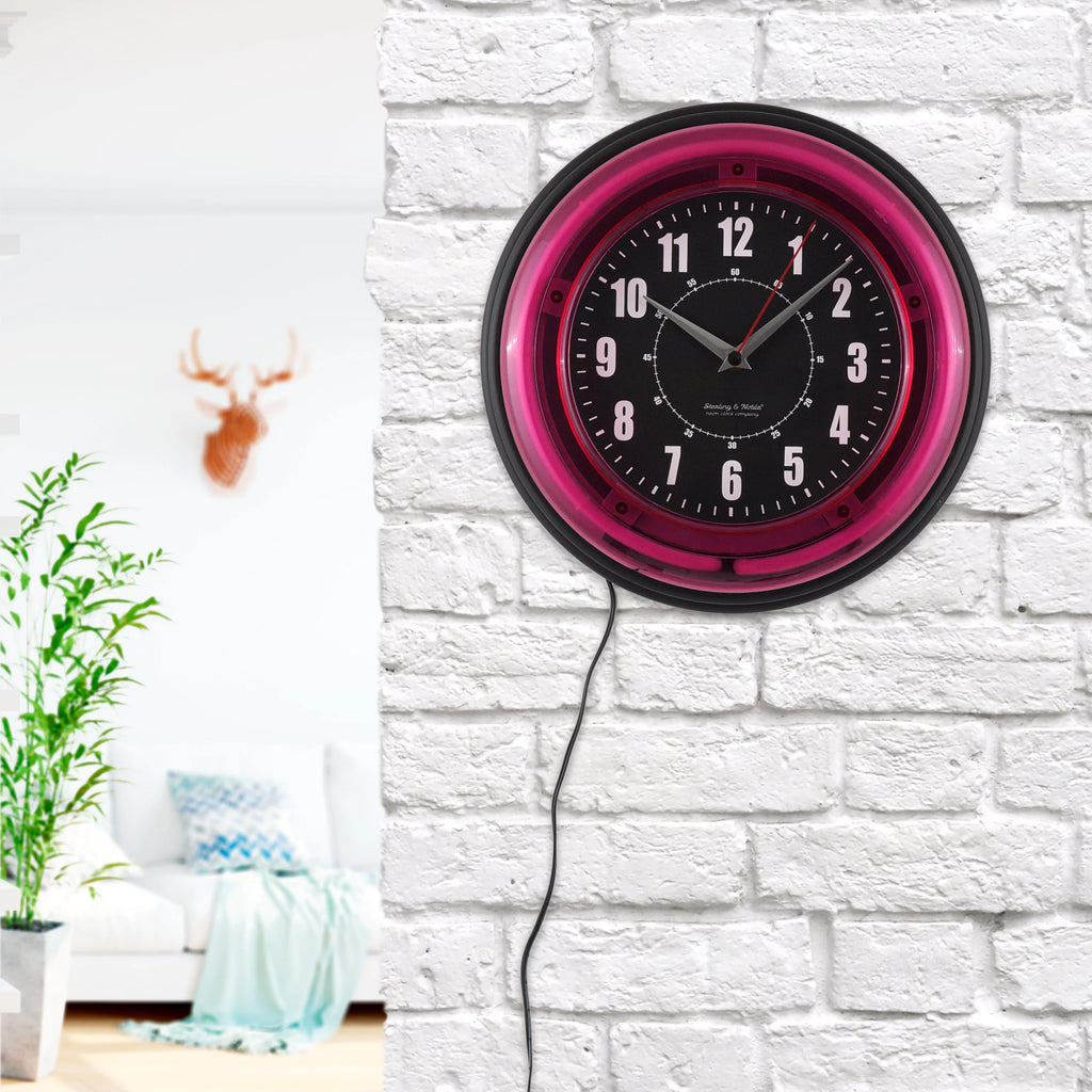 Pink Arabic Neon Wall Clock X4861