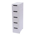 White 5 Drawer Plastic Dresser Storage Cabinet D576878