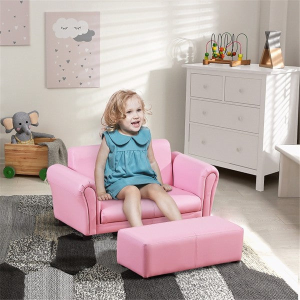 Pink Children's Feet Sofa Set with Wood Frame V722