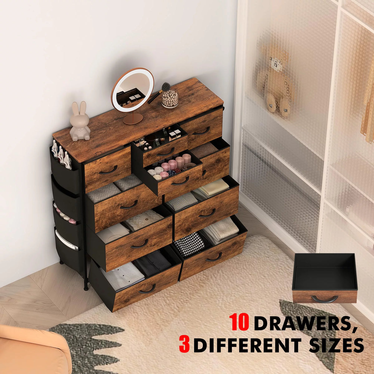 Brown 10 Drawer Dresser L205