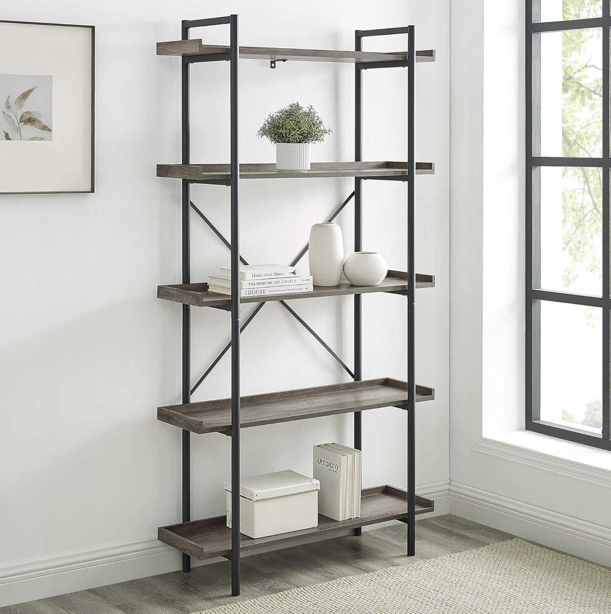 5-Shelf Metal Bookcase R11616