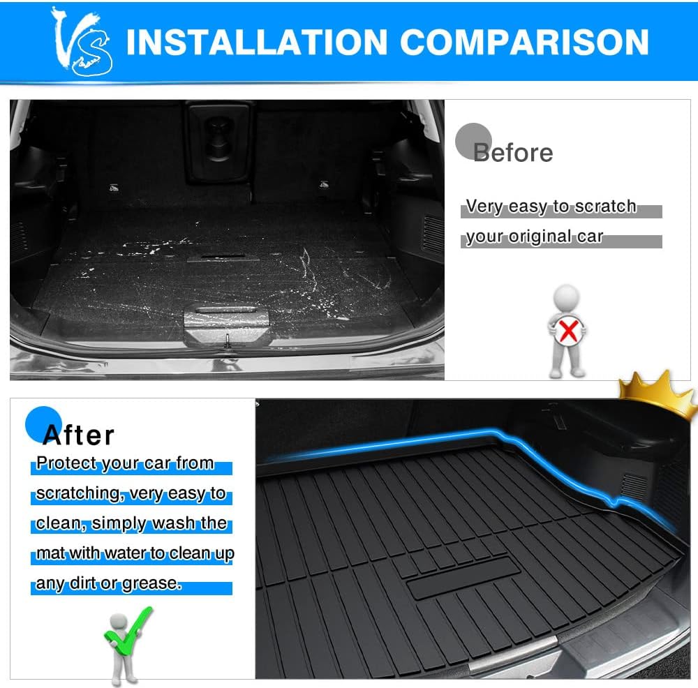 Custom Fit Cargo Liner Trunk Mat for Nissan Rogue 2014-2020 T32, Pack of 2 S120866