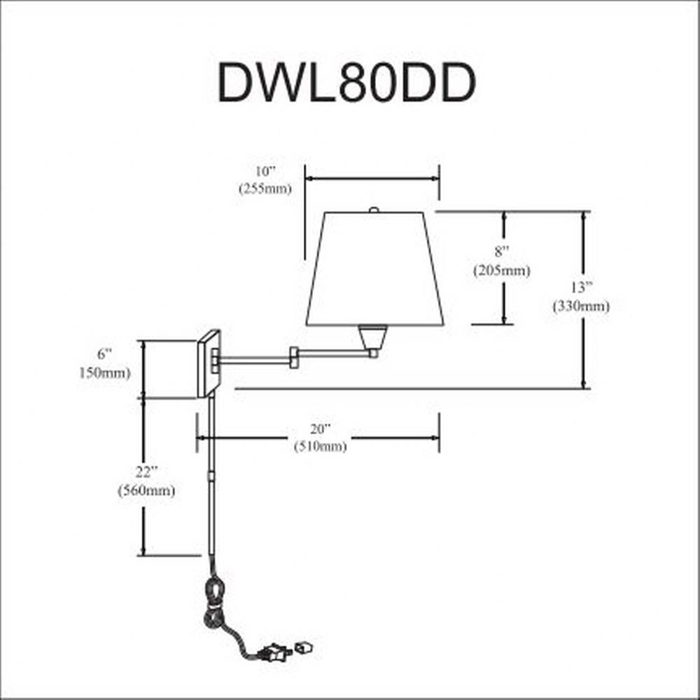 Swing Arm Wall Lamp Satin Chrome White Linen Shade O6341