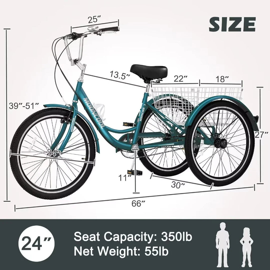 24 Inch 1 Speed Adult Tricycle X32051