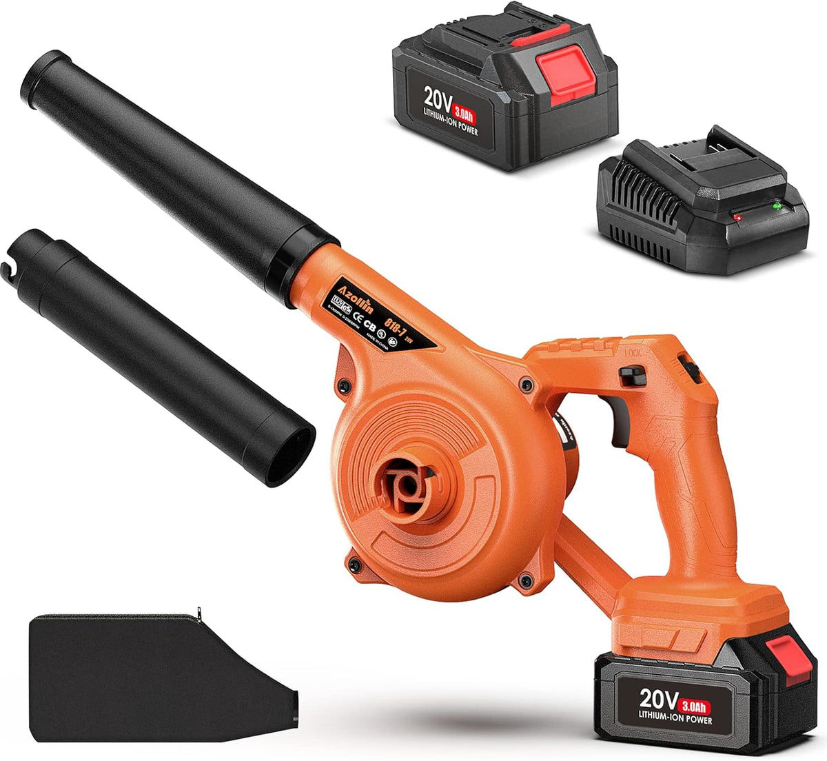 20V Cordless 2-Speed Leaf Blower with 3.0Ah Battery and Charger S337177