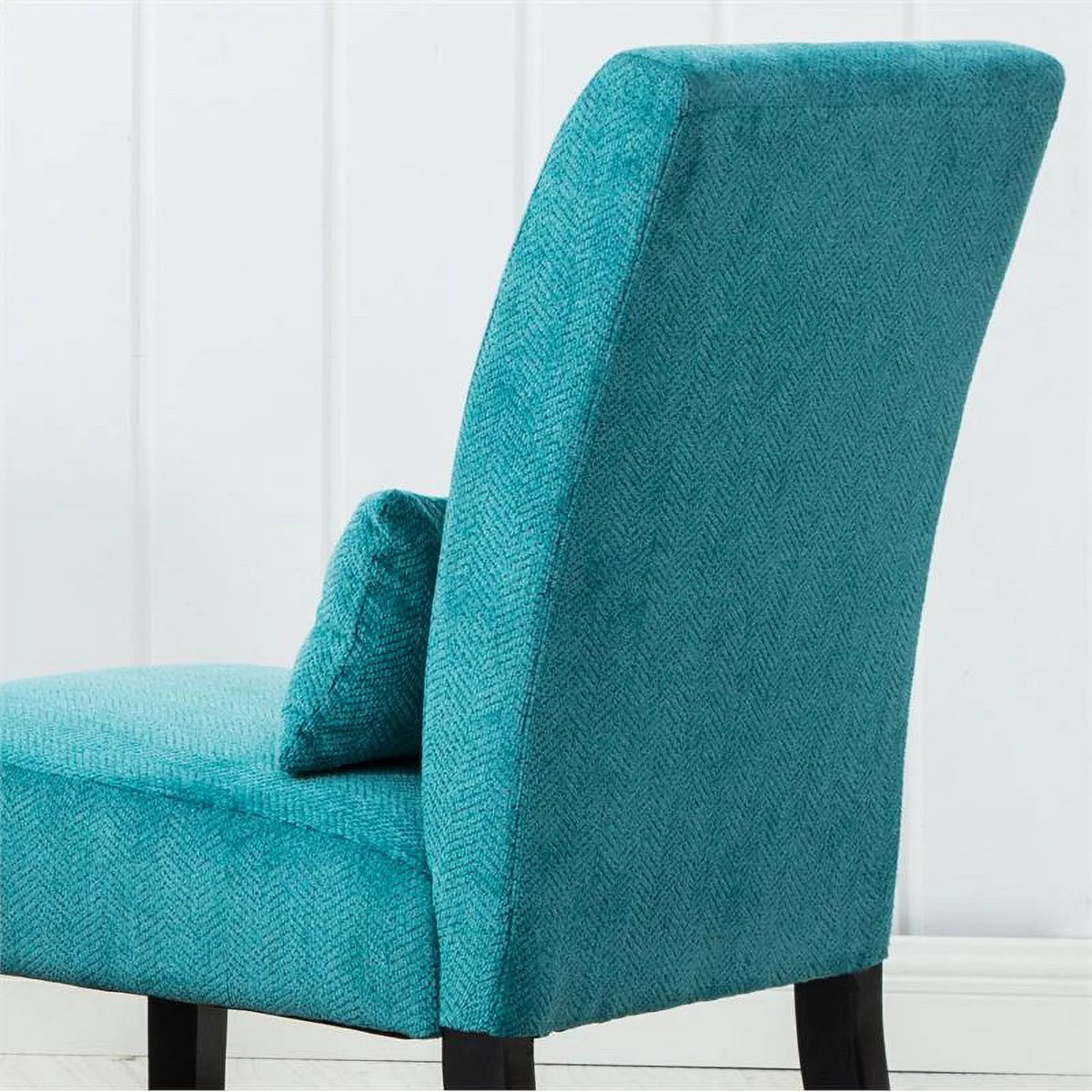 Teal Blue Chenille Accent Chair with Pillow Z99135