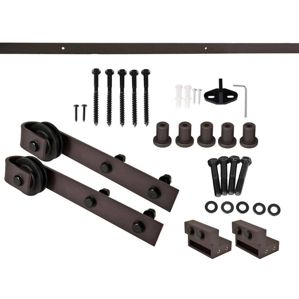 Stained Double Barn Door with Hardware Kit A3616