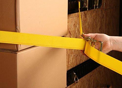 2 x 12 Heavy Duty Yellow Polyester Ratcheting Straps S7142
