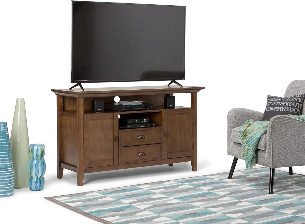 Black 72 inch Wide Solid Wood TV Media Stand with Storage Shelves and Cabinets I76505