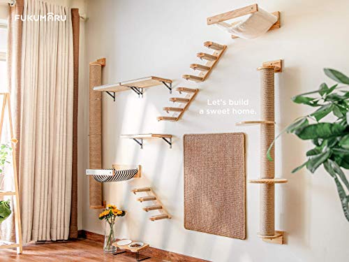 Black Stripe Wooden Cat Wall Shelf P632100