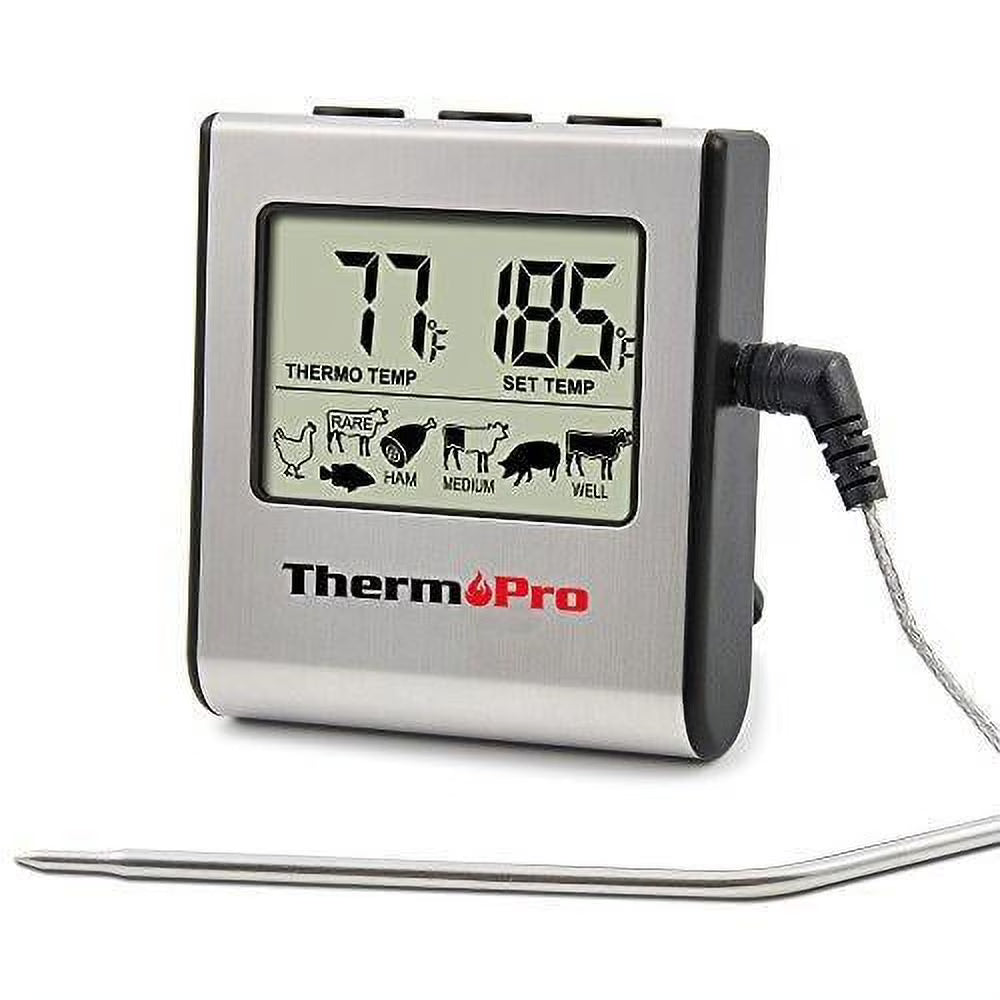 Large LCD Digital Cooking Meat Thermometer with Stainless Steel Probe Q7312
