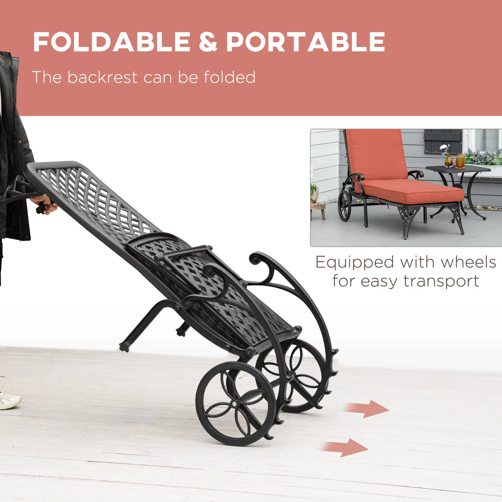 Adjustable Outdoor Chaise Lounge Chair and Side Table Set R29797