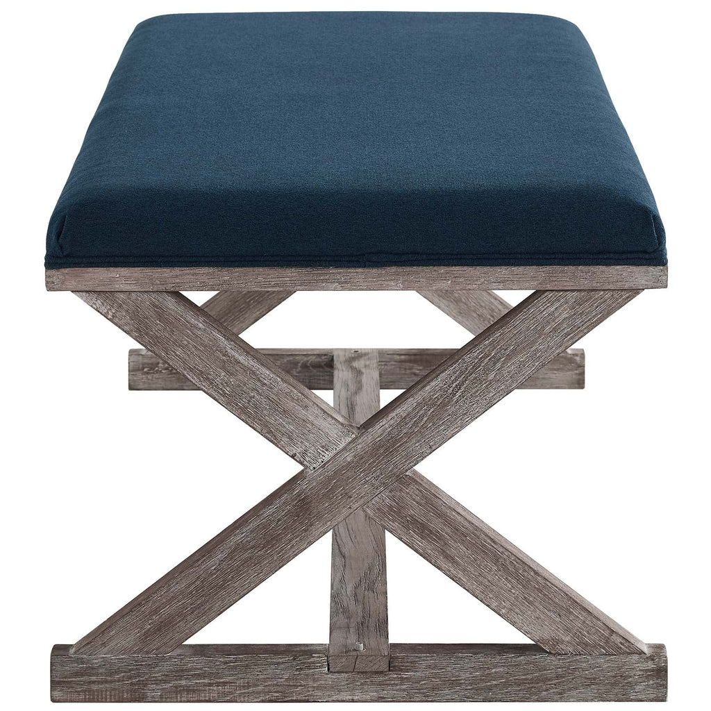 Vintage French Upholstered Fabric Bench S71854