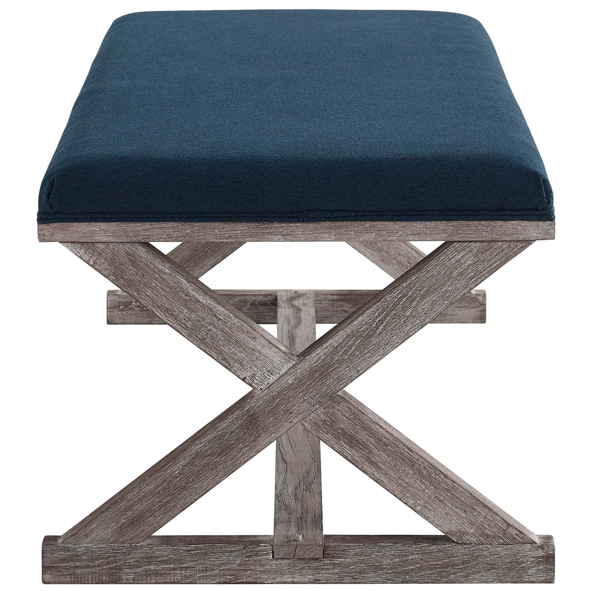 Vintage French Upholstered Fabric Bench S71854
