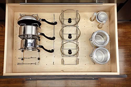 12 in. Pull-Out 2-Tier Base Cabinet Cookware Organizer E7821