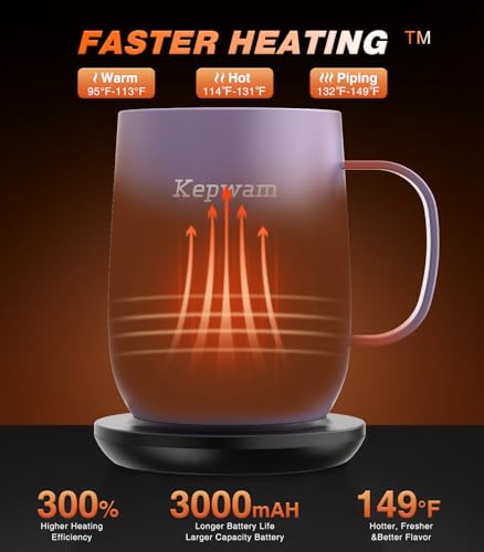 16oz Self Heating Coffee Mug with Temperature Control W776