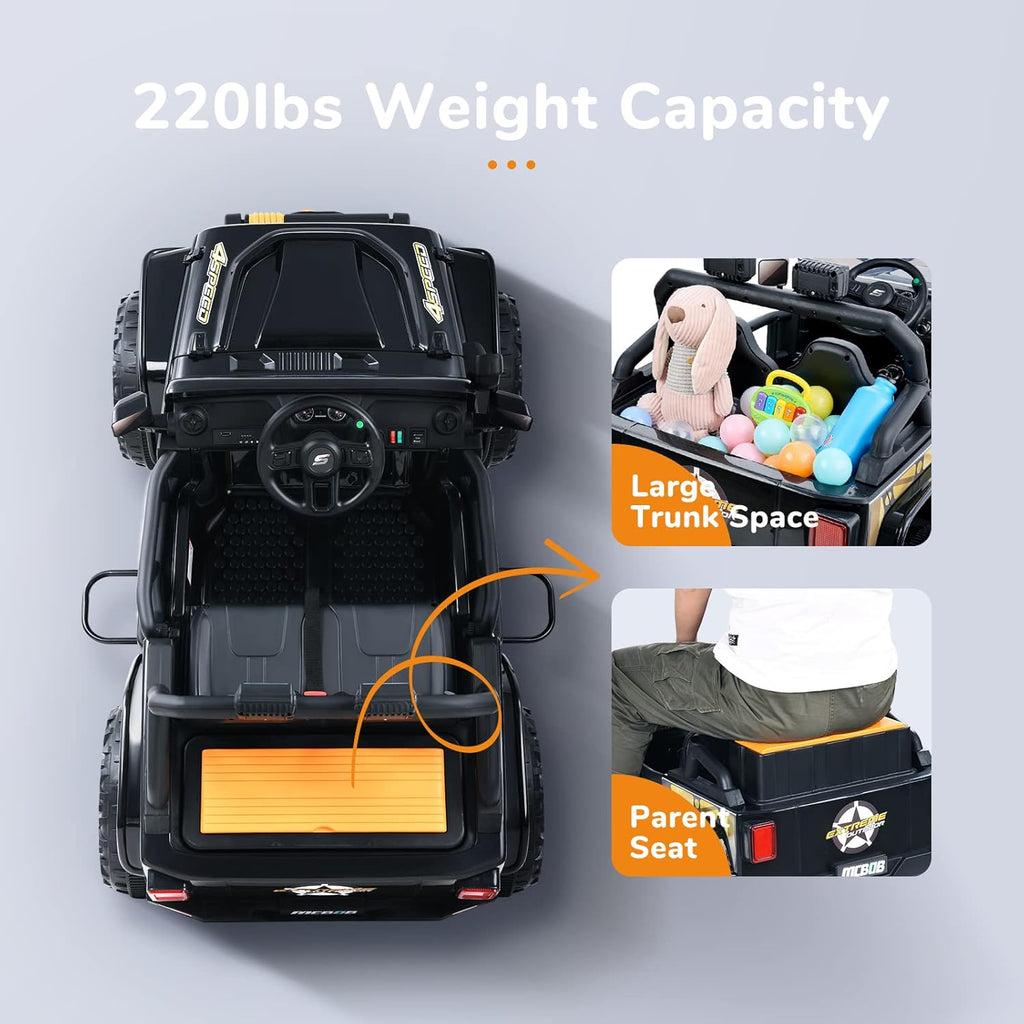 Black Kids Ride On Car with Parent Remote Control K633