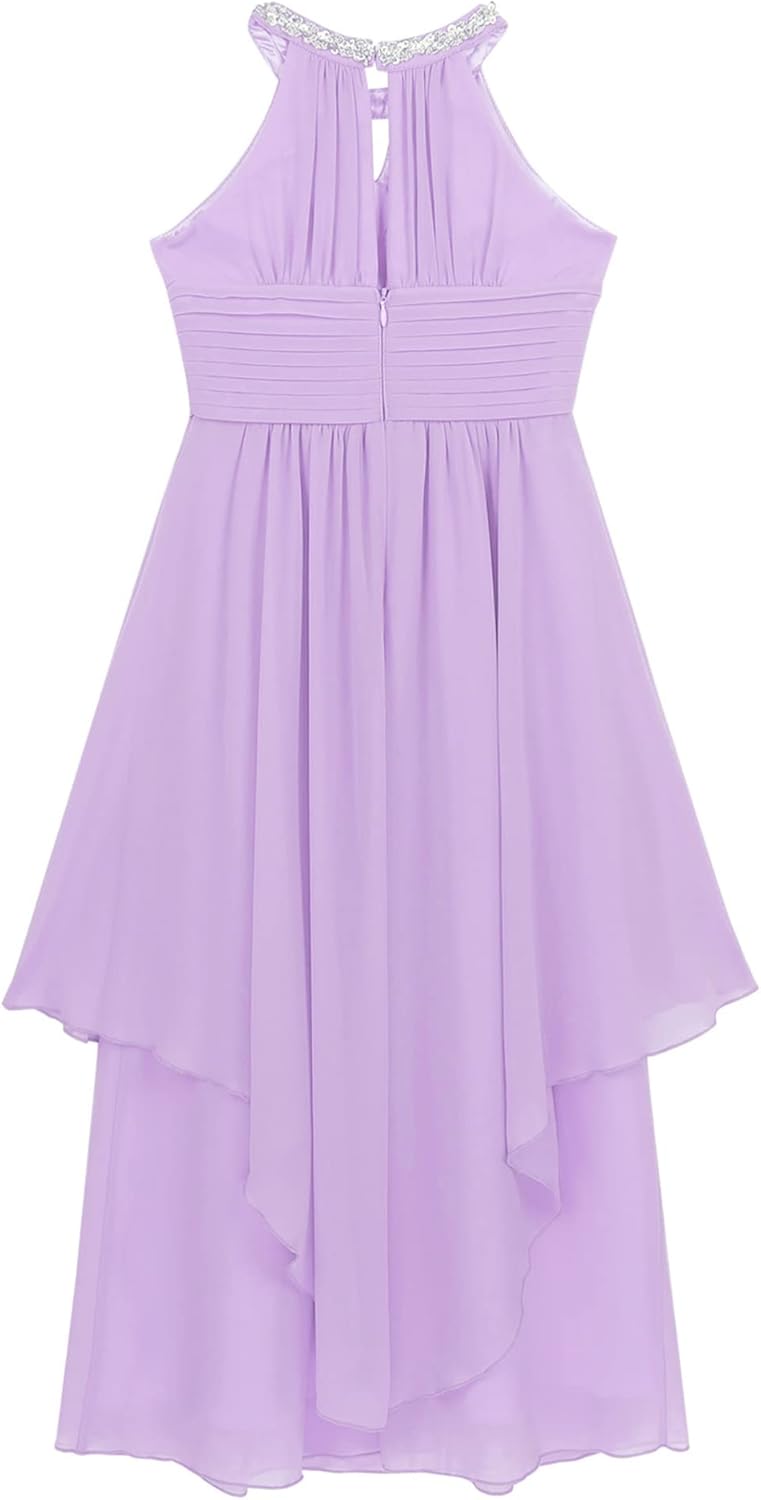 Lavender Floral Lace Long Romper Dress P977