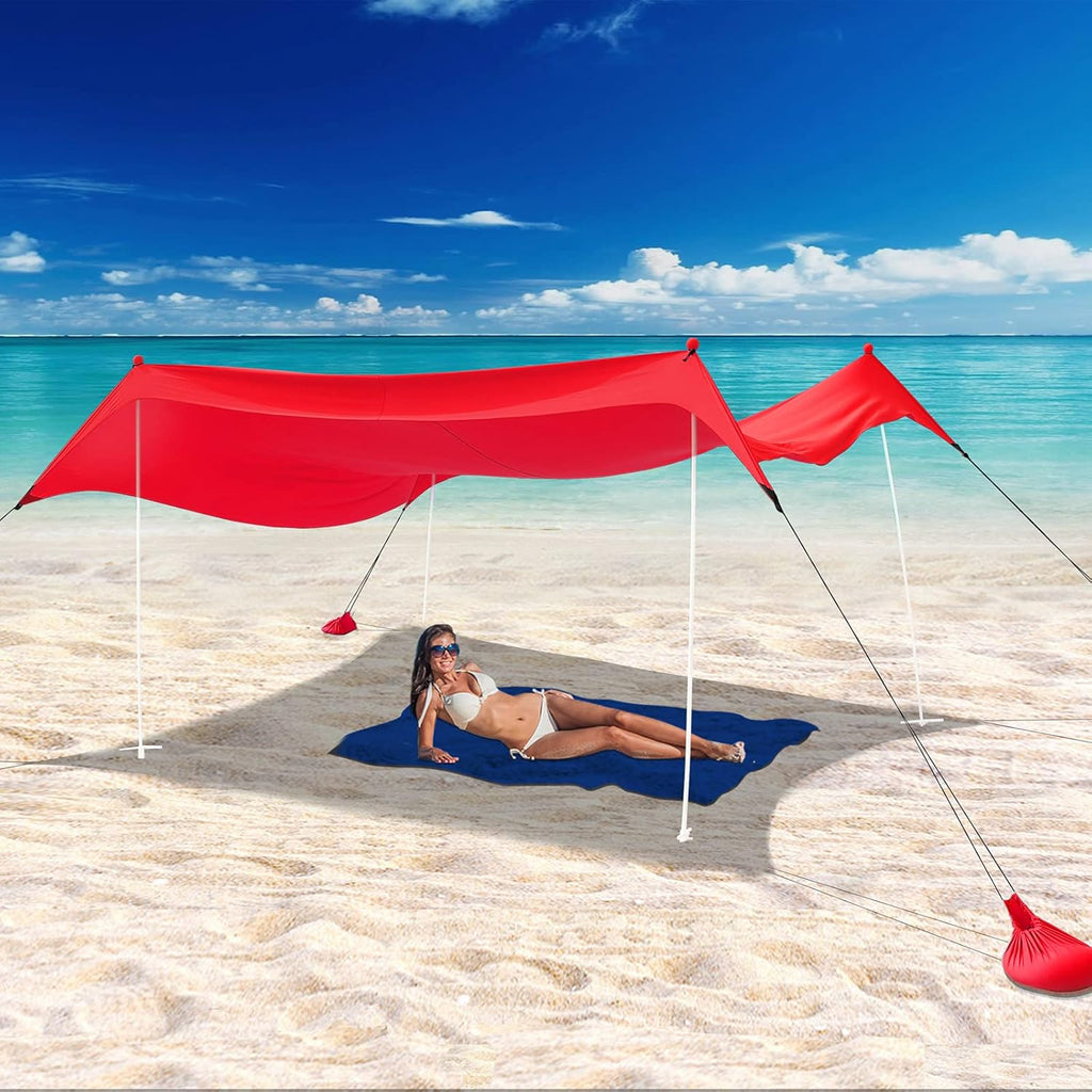 UPF 50+ Wind Resistant Portable Beach Canopy 10X10 FT K30019