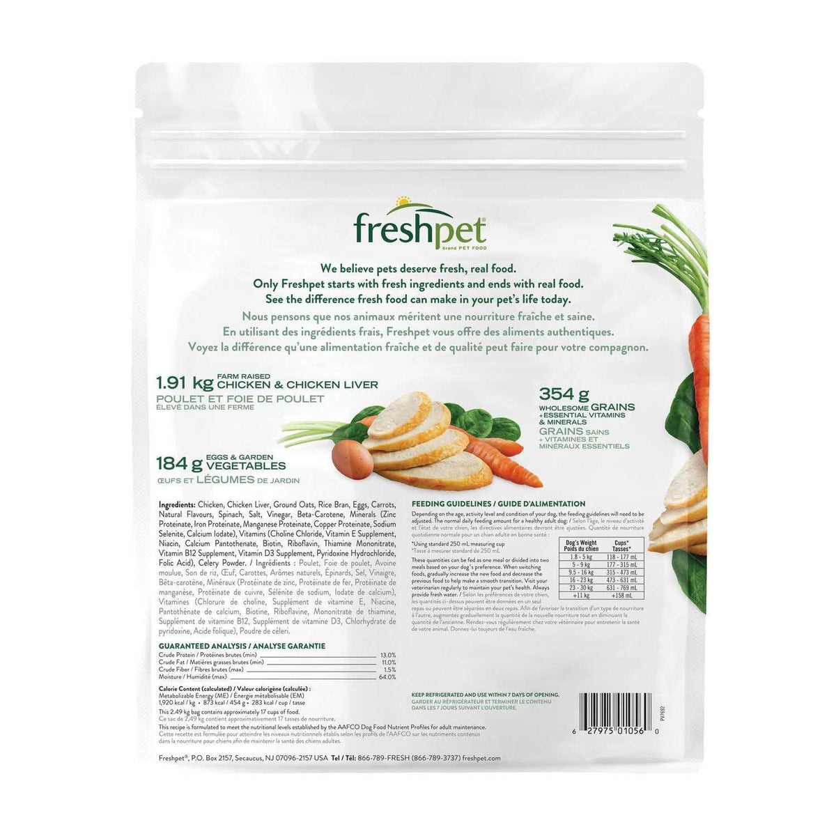 Freshpet Select Dog Food Tender Chicken Recipe A27166