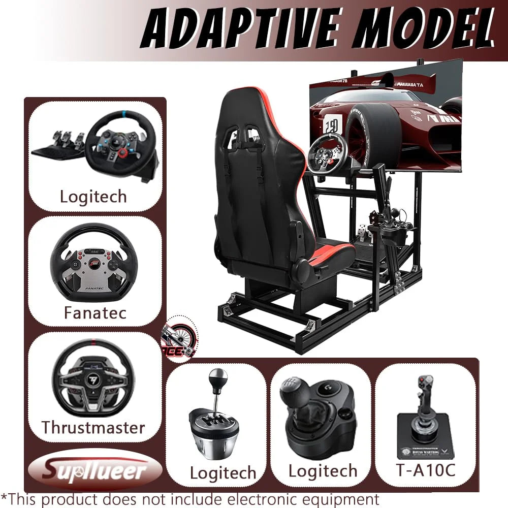 F1 Racing Simulator Cockpit with Monitor Stand Seat V908524