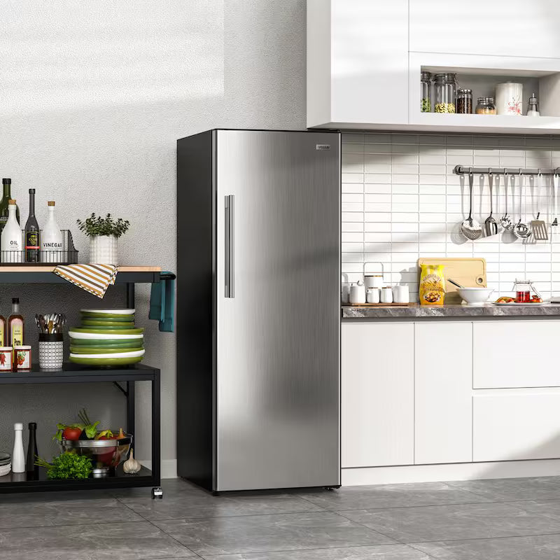 11 cu. ft. Convertible Upright Freezer/Refrigerator in Stainless Steel J424