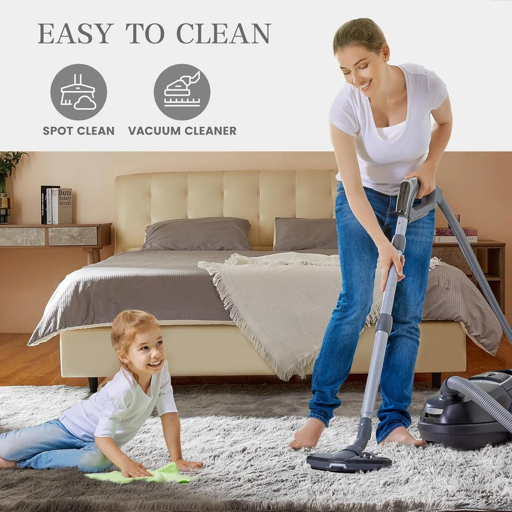 Black Fluffy Shag Area Rug W67545