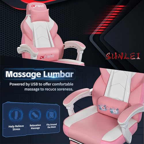 Blue Ergonomic Gaming Chair with Footrest V370584