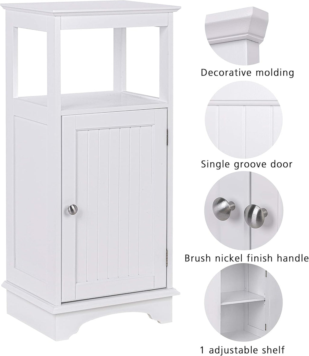 White Pack of 2 Floor Cabinet with Single Door and Shelves S39590